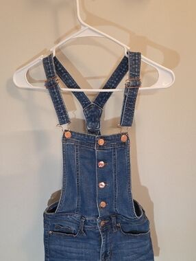 Guess Dark Blue Denim Overall Jumpsuit with Copper Buttons (Yy18)